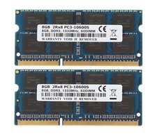 DDR3 RAM 16 GB 2X 8GB 2Rx8 PC3-10600 SODIMM 1333Mhz 204Pin Laptop Memory PC10600