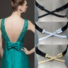 WOMEN 3 COLOUR LOW BACK BACKLESS BRA STRAP CONVERTER / EXTENDER 2 HOOKS UK