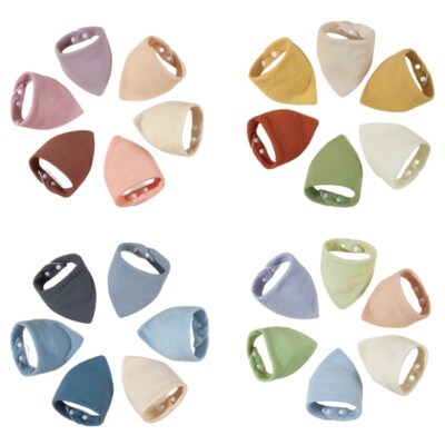 6pcs Neutral Gender Towels Convenient Burp Cloths Cotton Baby Bibs for Boy Girls