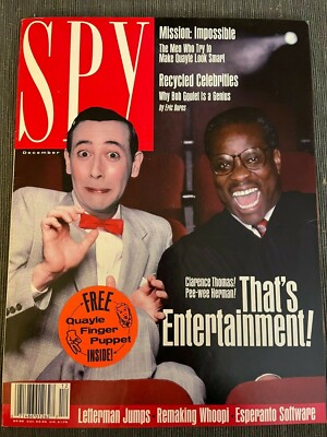 Spy DAN QUAYLE FINGER PUPPET December 1991 Clarence Thomas Pee-Wee Herman GOP