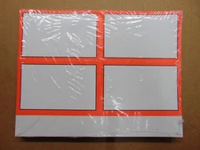 400 Blank 3.5" x 5.5" Orange Border Business Retail Sale Sign Cards, Printable!