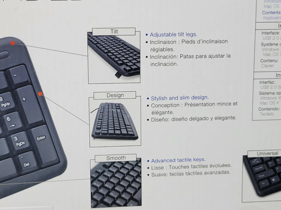 Verbatim Slimline Keyboard - Wired with USB Accessibility - Mac  PC Compatible - Image 3 of 4