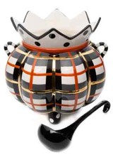 MacKENZIE CHILDS TARTAN SPICE PUMPKIN PUNCH SOUP BOWL TUREEN LADLE BNIB