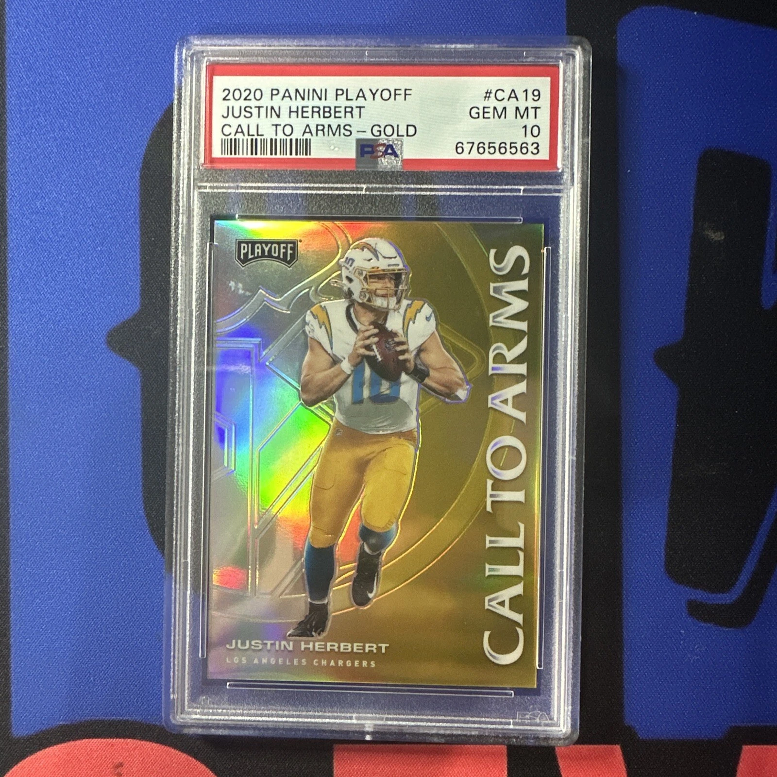 Justin Herbert Panini Playoff Call to Arms #CA19 Gold