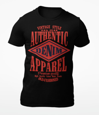Vintage Style Authentic Denim Apparel - Designer Herren T-Shirt - Damen T-Shirt