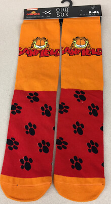 Odd Sox Garfield Orange Face Novelty Socks Size 6-12 Men s Crew New Tags AR9