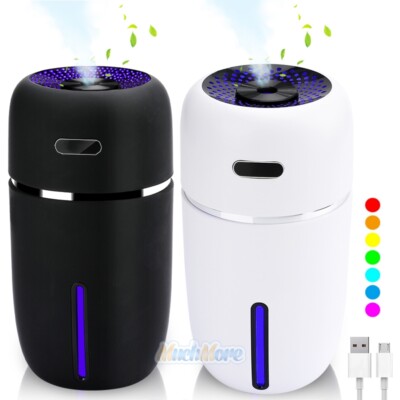 LED Mini Portable Car Humidifier Air Purifier Freshener Essential Oil Diffuser