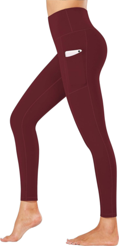 High Waist Yoga Pants, Pocket Yoga Pants Tummy Control Workout Running 4 Way Str