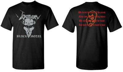 VENOM cd cvr SILVER BLACK METAL Official SHIRT SMALL New 2-Sided prime evil