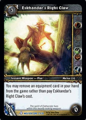 Moderate Play WoW TCG Eskhandar's Right Claw Molten Core World of Warcraft