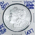 1904 O BU UNCIRCULATED MORGAN SILVER DOLLAR AUTHENTIC U.S.MINT FREESHIPPING 6017