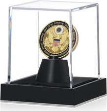 Coin Display Case, Clear Acrylic Single Coin Holder with Durable Base, Dustpr...