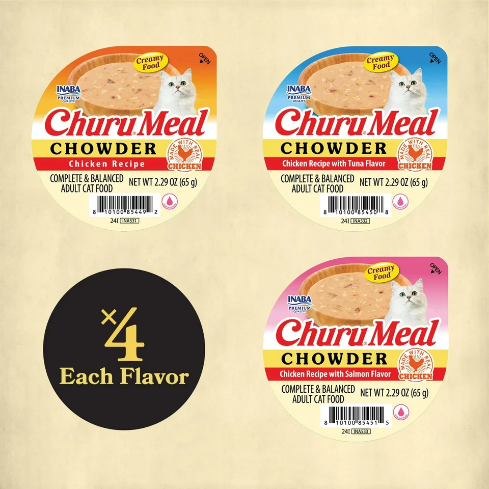 INABA Churu Meal Chowder Adult Wet Cat Food, 2.29 oz cup,12-count, Chicken 2Pack - Image 4 of 4