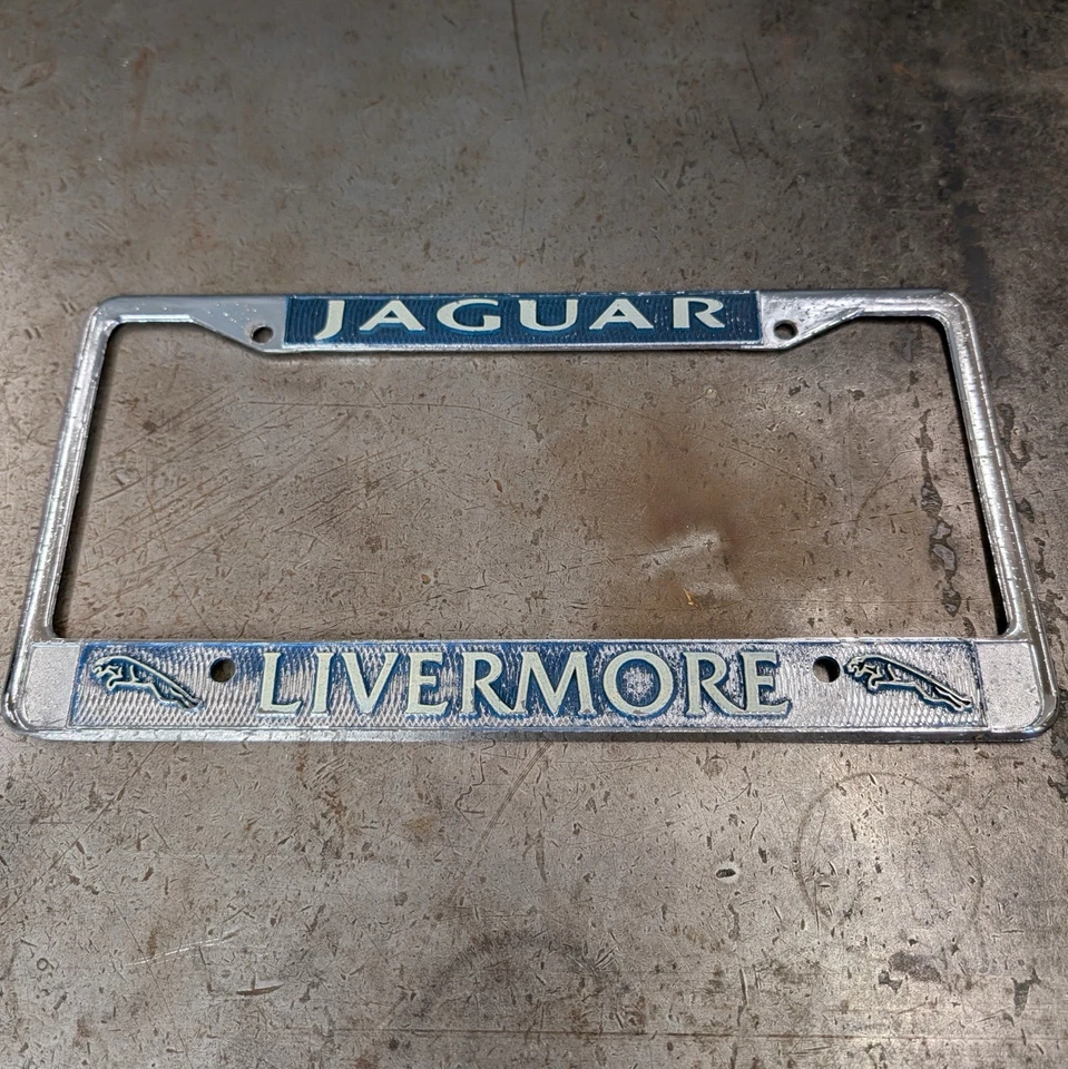 VINTAGE JAGUAR Metal  License Plate Frame LIVERMORE CALIFORNIA - Image 3 of 4