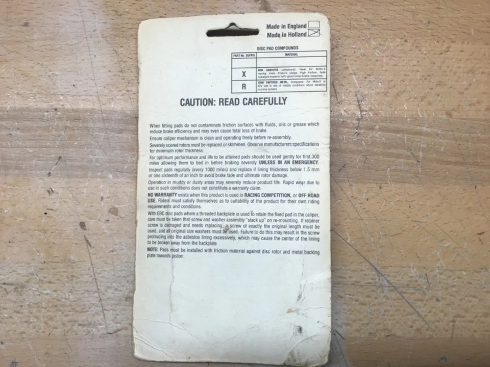 EBC BRAKE DISC PADS FA134X  90’s Husaberg — 第 3/3 张图片