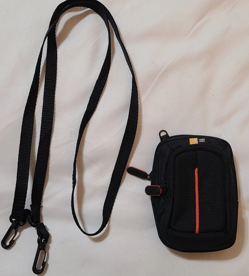 Case Logic Compact Camera Carrying Case Black Travel Pouch 5"x3" Shoulder Strap  - Image 4 of 4