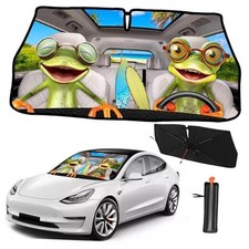 2025 Upgrade Funny Animals Car Windshield Sun Shade Umbrella 5 Frog Driving