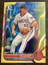 2022 Bowman Draft Chrome 1st #BDC-191 Dylan Ray Diamondbacks Yellow Ray Wave /75