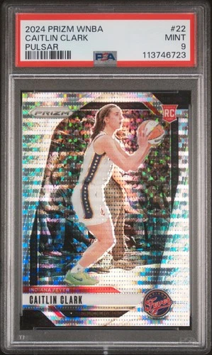 2024 PANINI PRIZM WNBA PULSAR #22 CAITLIN CLARK ROOKIE RC /499 PSA 9