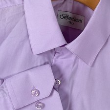 Berlioni Italy Men's Dress Shirt Lavender Long Sleeve Button Up Size S