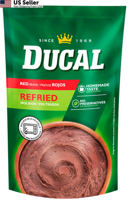 Ducal Refried Red Beans Pouch, 8 Ounce (Pack of 24) - 8