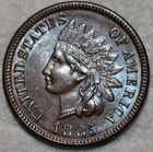 Uncirculated 1885 Indian Head Cent, Blazing, Well-Struck specimen.