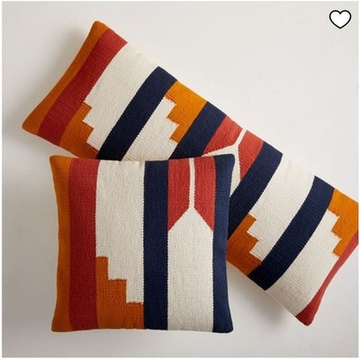West Elm Woven Alta Pillow Covers Shams 2 Piece Set Cotton Size 14X36 and 18X18 