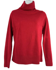 Womens Red Turtleneck Sweater Size S Long Sleeves Acrylic Some Stretch No Brand