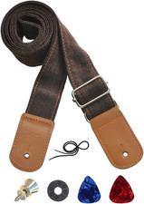Ukulele Strap Cotton Linen Adjustable Uke Shoulder Strap with Picks Lock Button