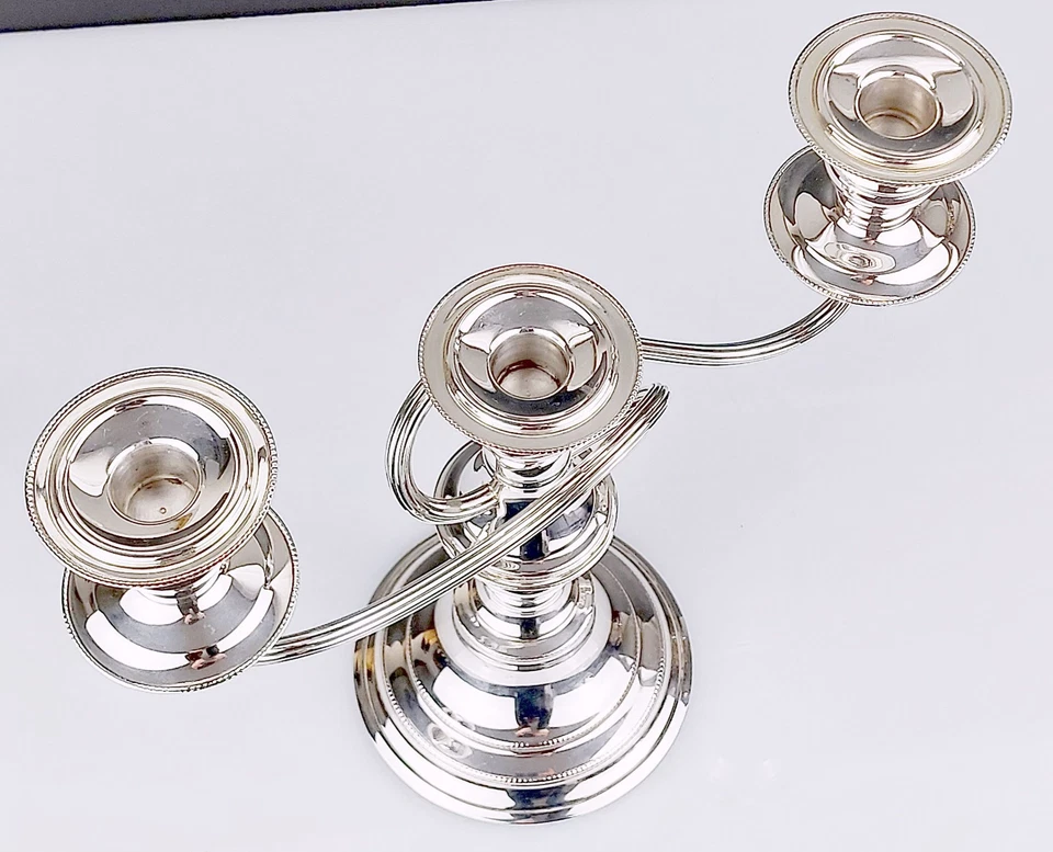 Gleaming Silver Plated On Copper Candelabra - Vintage - Image 4 of 4