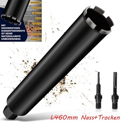 Diamantbohrkrone Dosenbohrer Kernbohrgerät UNC 1 1/4'' 460mm Nass Trocken Adapter