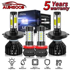 For Honda CR-V 2002-2013 2014 LED Headlight High&Low Beam Fog Light Bulbs White