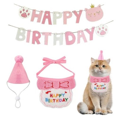 3 teiliges Geburtstag Hut Set Katze und Hund Set