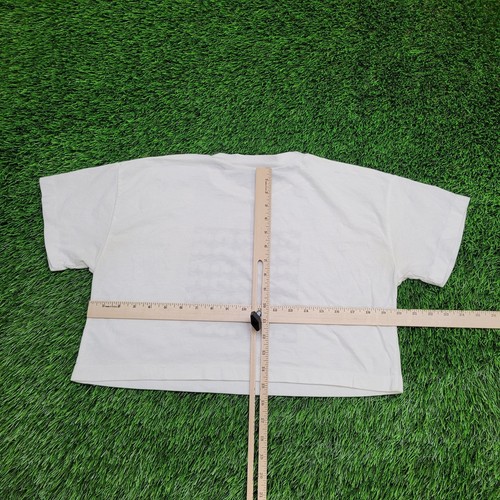 Vintage 90s Gitano Bike Crop-Top Shirt Womens Large 20x16 White - Picture 3 of 13