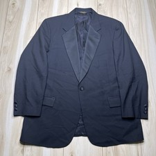 VTG Brooks Brothers BROOKSEASE Tuxedo Wool Blazer Mens Size 44R Black USA Made