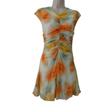 Banana Republic Women Chiffon Ruched Front Mini Dress Size 0 Summer Festival