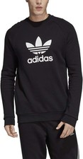 adidas Originals mens Trefoil Warm-Up Crew Sweatshirt Black Large