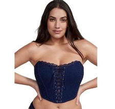VICTORIAS SECRET SIZE M DREAM ANGELS EYELET LACE STRAPLESS CORSET W/ LACE UP