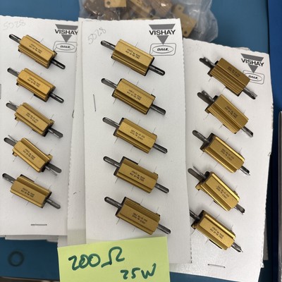 25pc Lot Dale RH series wirewound resistor, RH-25, 200 Ohm, 1% 25 watt