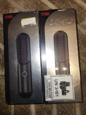 2 Lot TYMO Porta Pro Wireless Hair Straightening Brush Black Brand New
