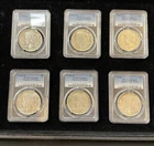 Bulk Lot Of 6 AU/UNC Details Graded PEACE DOLLARS  PCGS