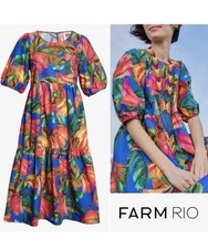 NWT Brand NEW! FARM Rio “Banana Mix” Midi Dress Size: S $215 MSRP