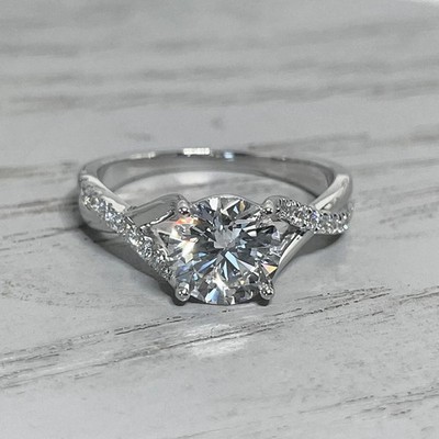 Luxus CVD IGI Lab Grown Ring 1,75 Ct Rundschliff Diamant 14 K Weißgold E F VVS2