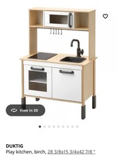 IKEA DUKTIG Classic Play Kitchen Birch, 28  "x15 "x42  " NEW-