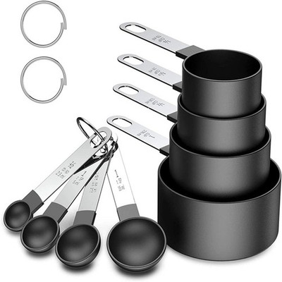 8 Stück Edelstahl Messbecher Löffel Küche Backen Kochen Werkzeuge Set UK
