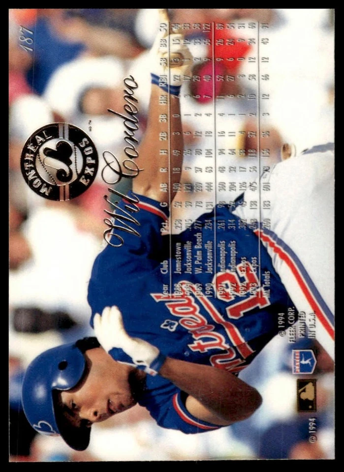 1994 Flair #187 Wil Cordero - Image 2 of 2