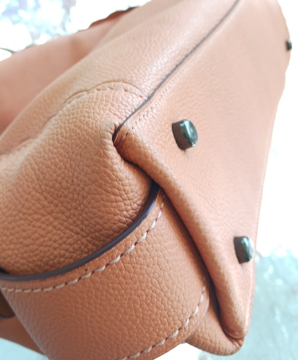 Coach 29336 MEDIUM Peach Edie Turn Lock 31 W/Rivets Shoulder Bag