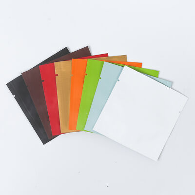 QQ Studio 100 Pack Multi Color Smell Proof Open Top Flat Bag with Tear Notch