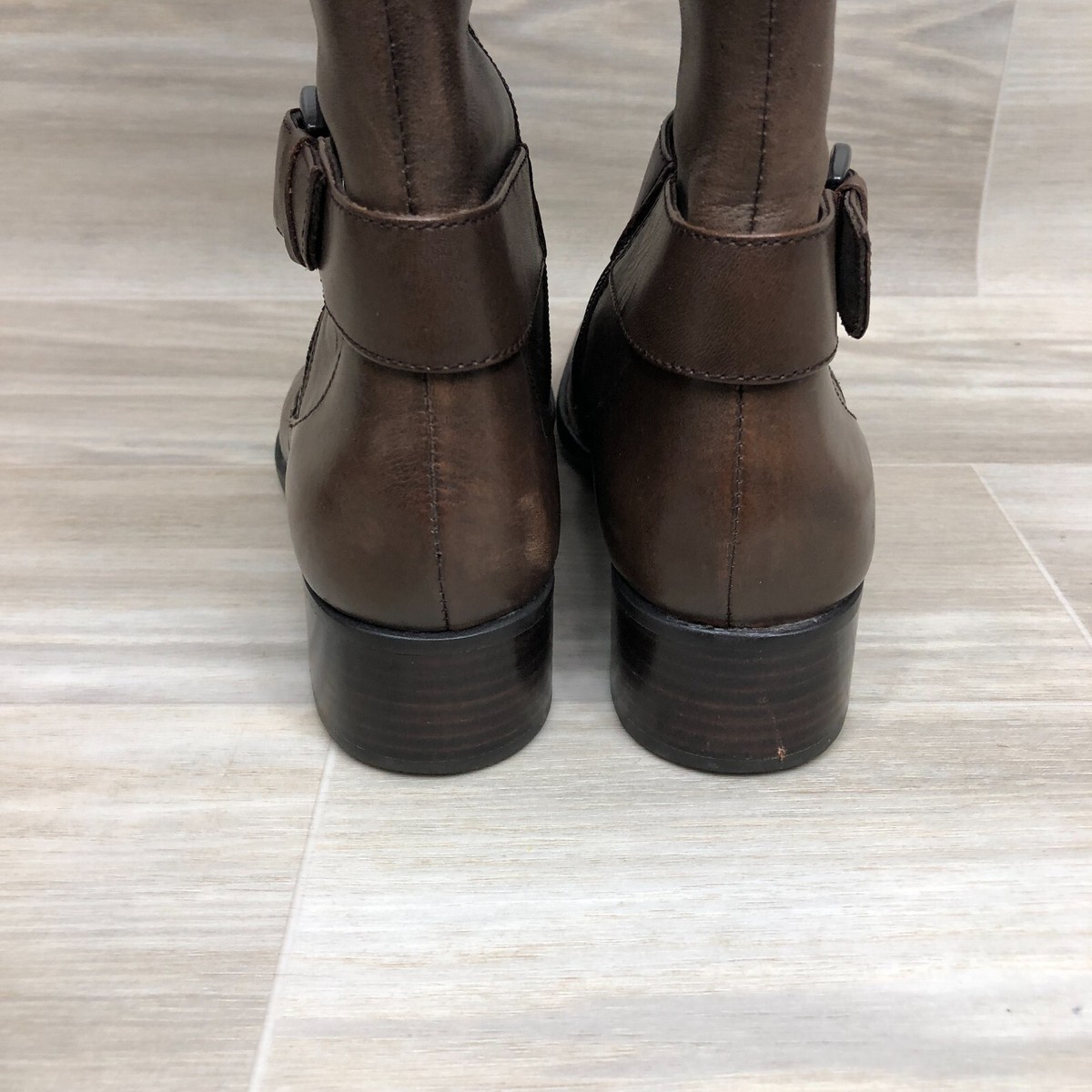 Bottes D'équitation Born Crown – Cuir Craquelé Marron, Hauteur Genou, Fermeture éclair, Taille US 6.5