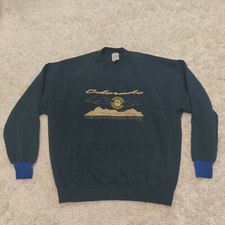 Vintage Colorado The Centennial State Sweatshirt XL Green USA Made